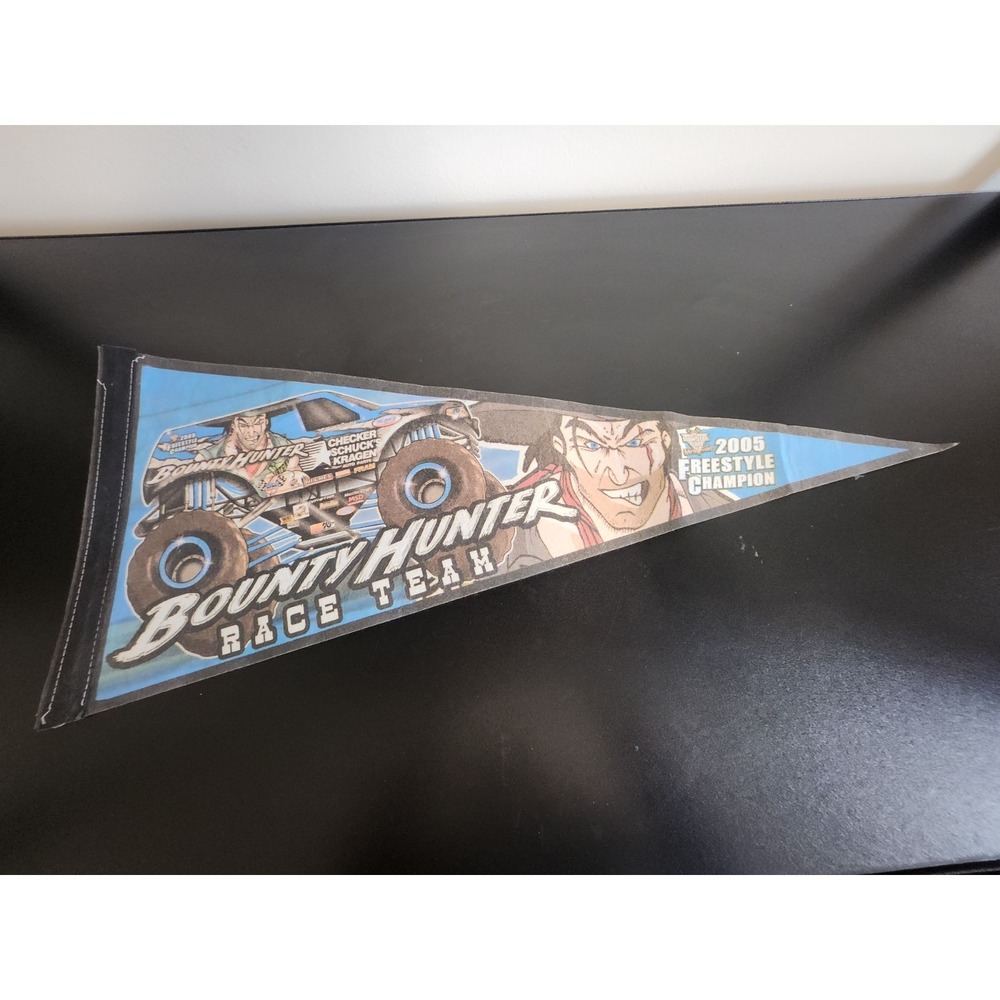 Vintage Monster Jam - Bounty Hunter - Felt pennant 31 inches